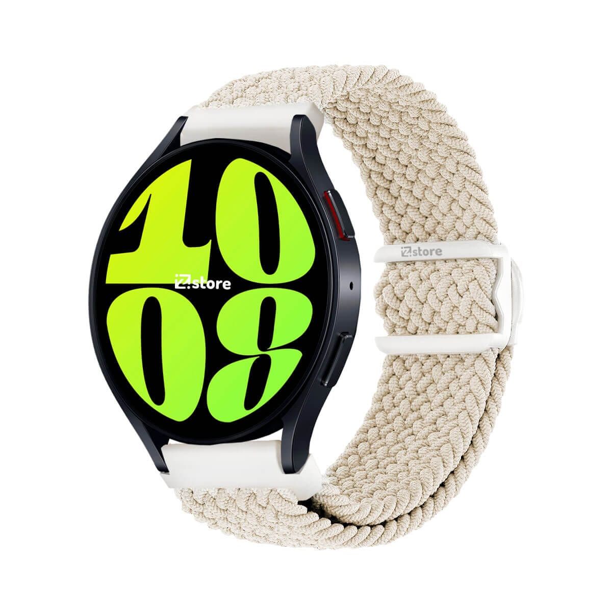 GENERICO - Correa de Nylon Para Samsung Galaxy Watch 6 con Broche PVC Crema