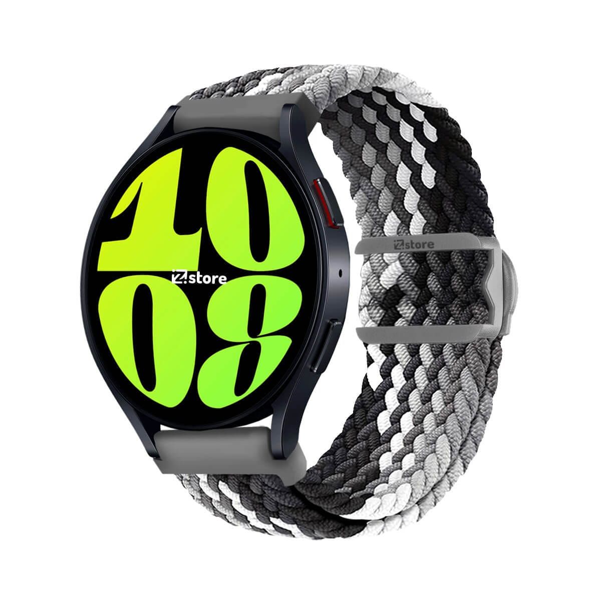 GENERICO - Correa de Nylon Para Samsung Galaxy Watch 6 con Broche PVC Gris Tricolor