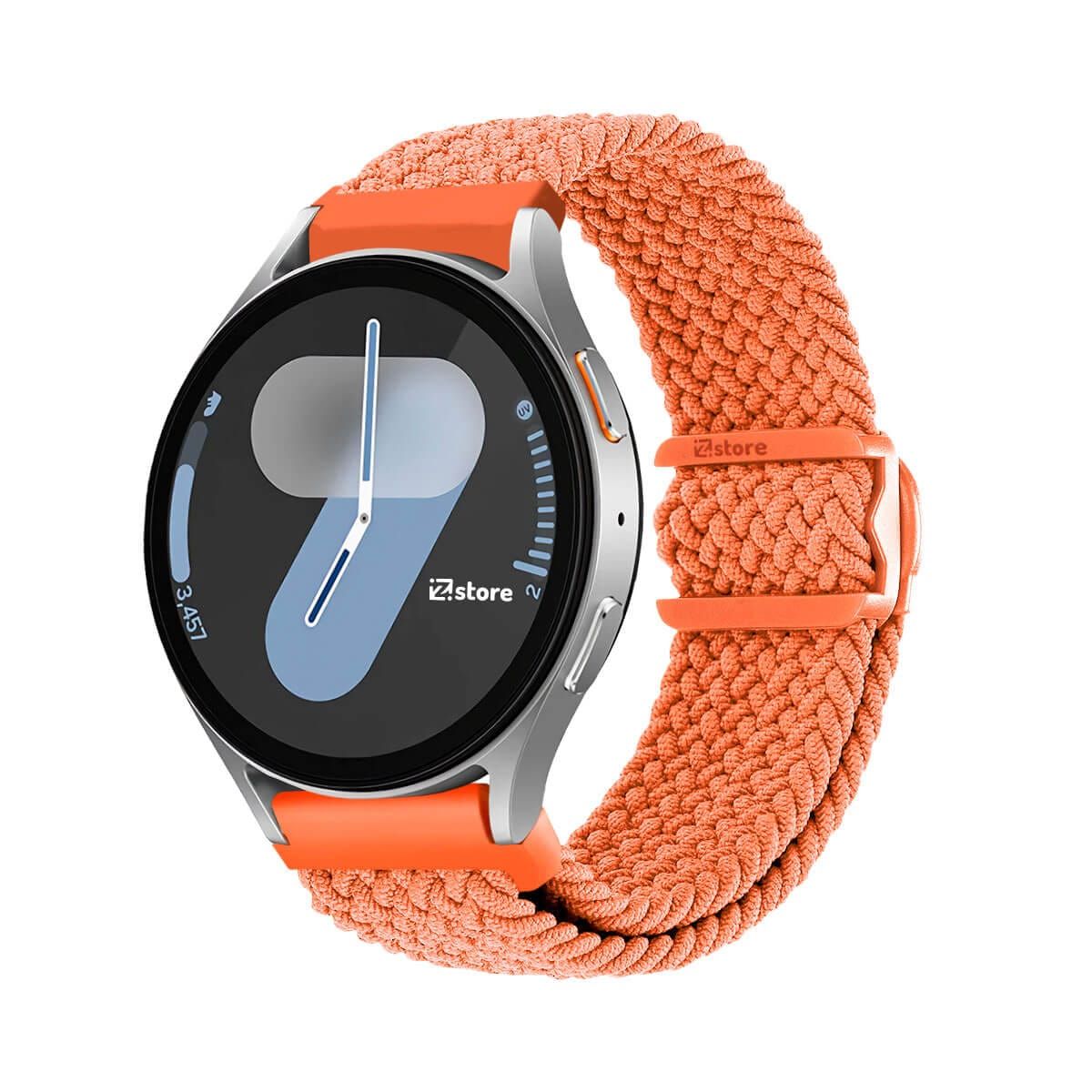 GENERICO - Correa de Nylon Para Samsung Galaxy Watch 7 con Broche PVC Naranja