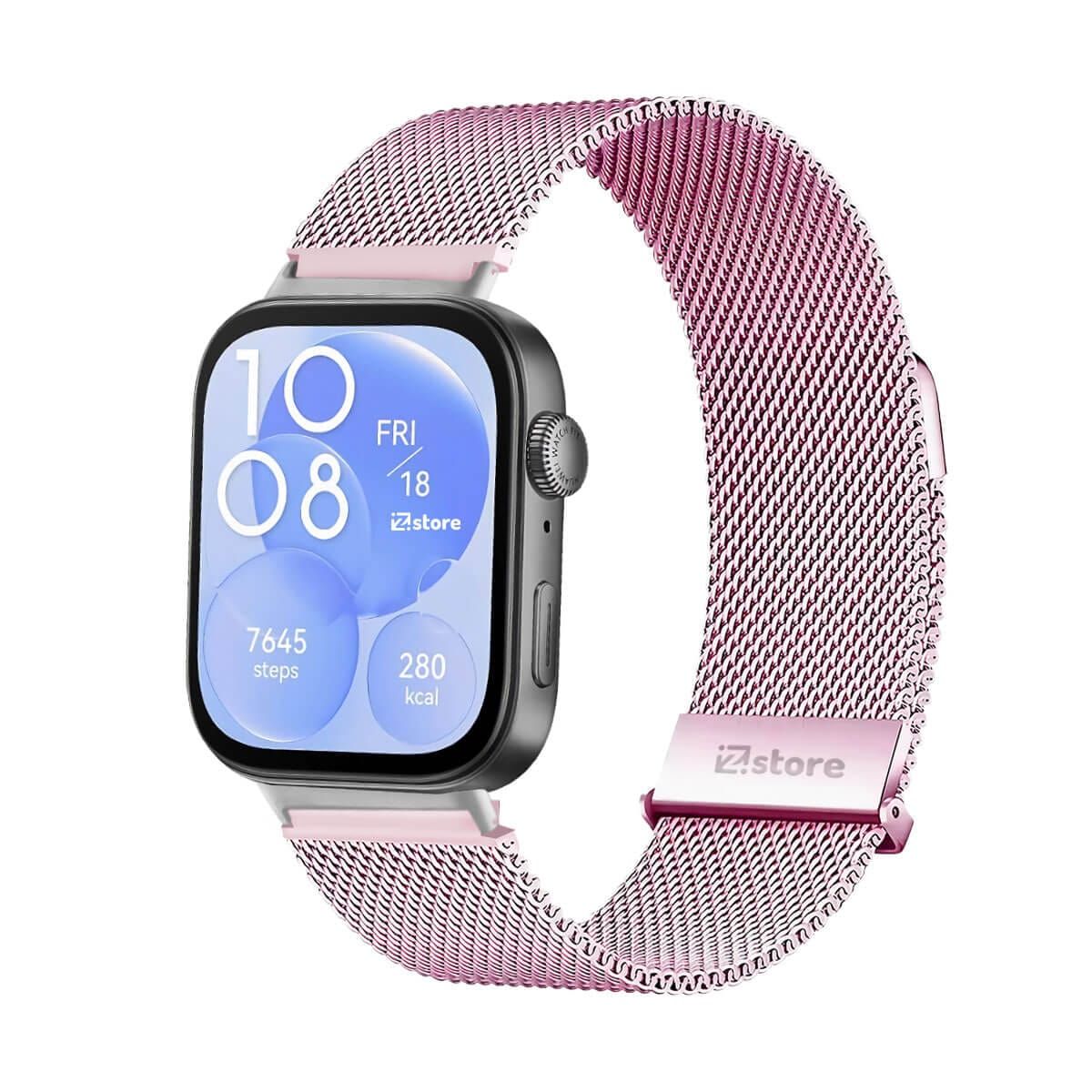 GENERICO - Correa de Metal Para Huawei Watch Fit 3 Pink Silver