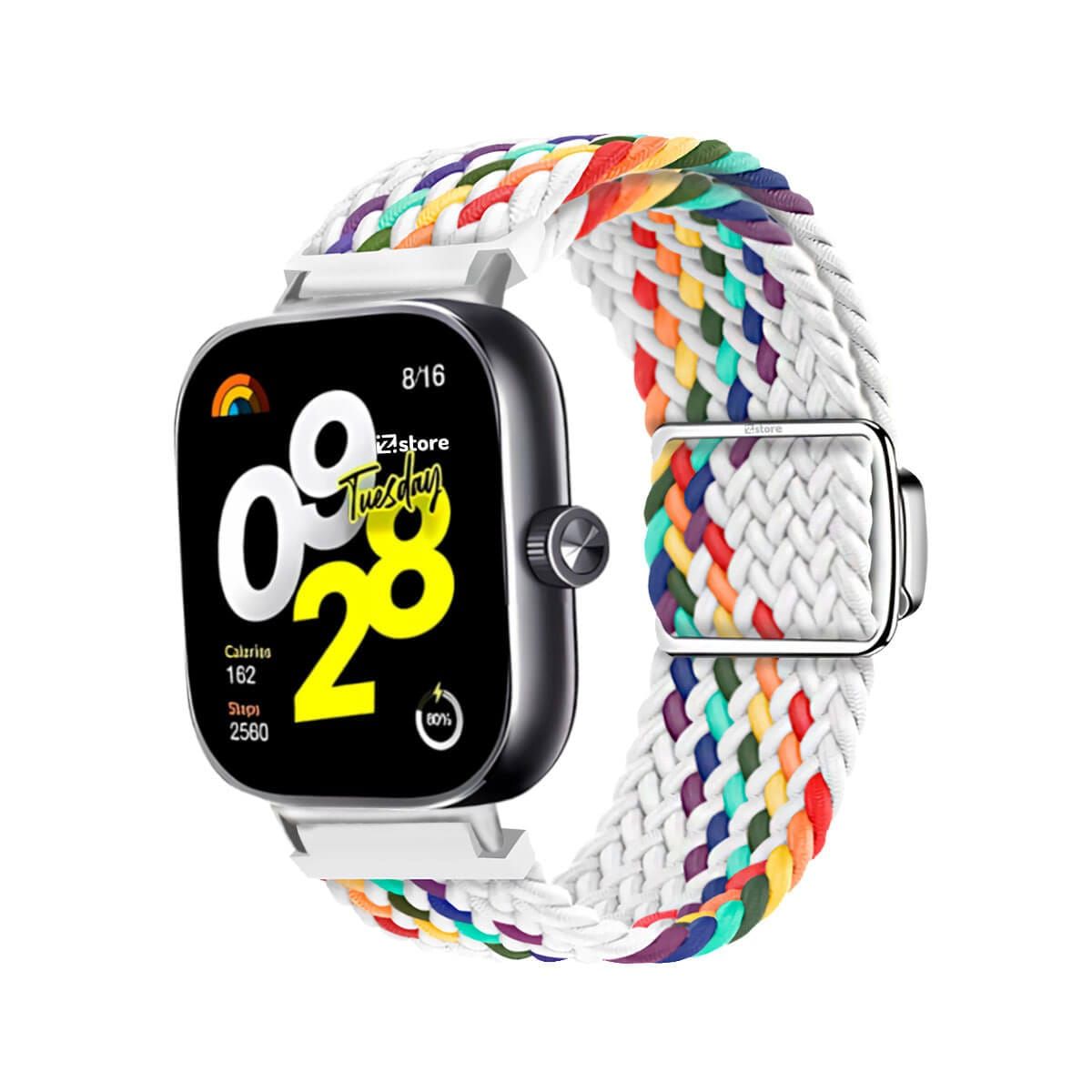 GENERICO - Correa de Nylon para Redmi Watch 4 Broche Magnético Multicolor Blanco Silver