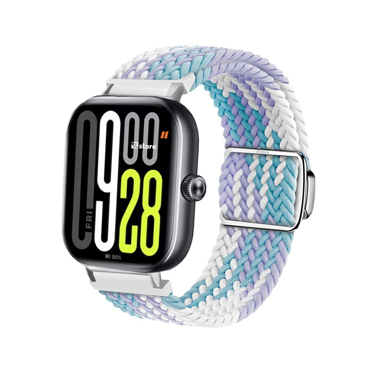 GENERICO - Correa de Nylon para Redmi Watch 5 Broche Magnético Tricolor Lila Silver