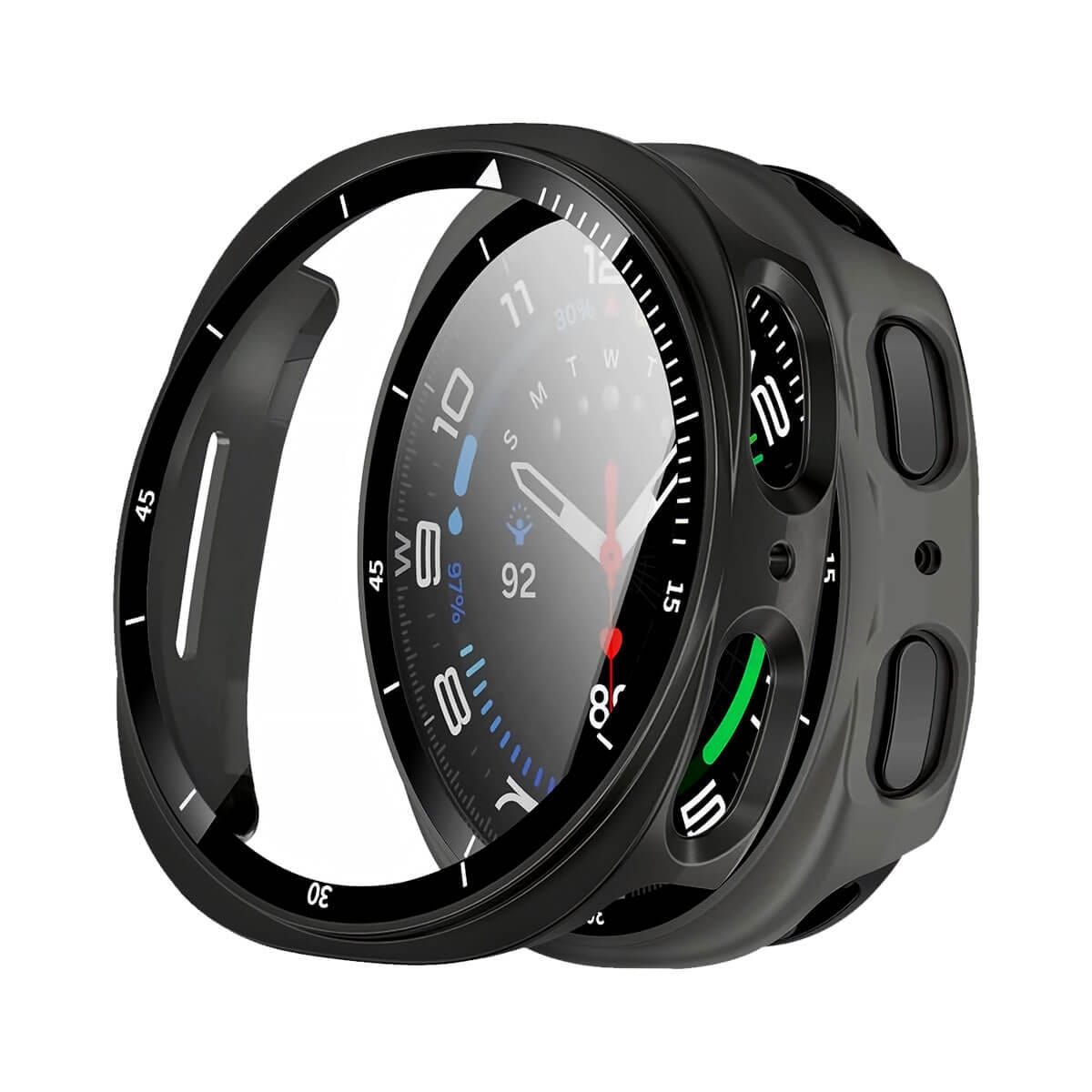 GENERICO - Case Con Protector Para Samsung Galaxy Watch 8 Negro 40mm