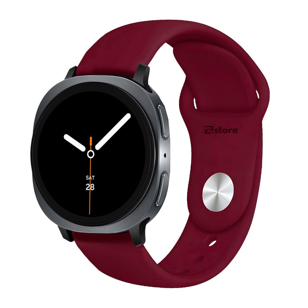 GENERICO - Correa de Silicona Para Samsung Galaxy Watch 8 - 8 Classic Broche Metálico Vino Black