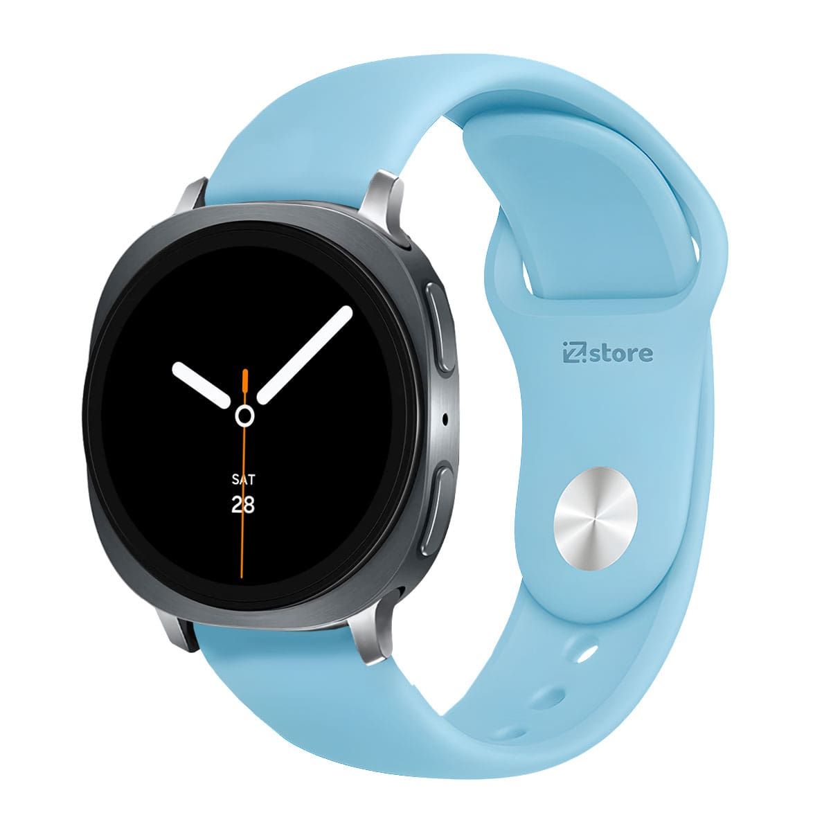 GENERICO - Correa de Silicona Para Samsung Galaxy Watch 8 - 8 Classic Broche Metálico Celeste Cielo Silver