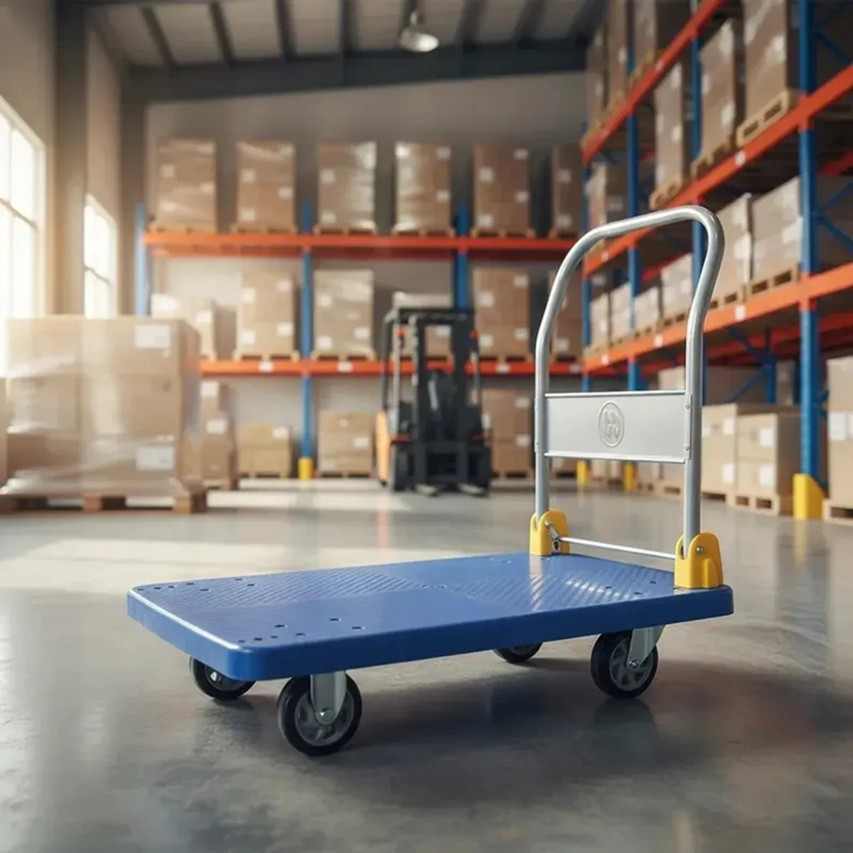 JPSYSTEMS - Carrito Plegable tipo plataforma para carga 400KG 60x90cm con 4 ruedas de goma base antideslizante