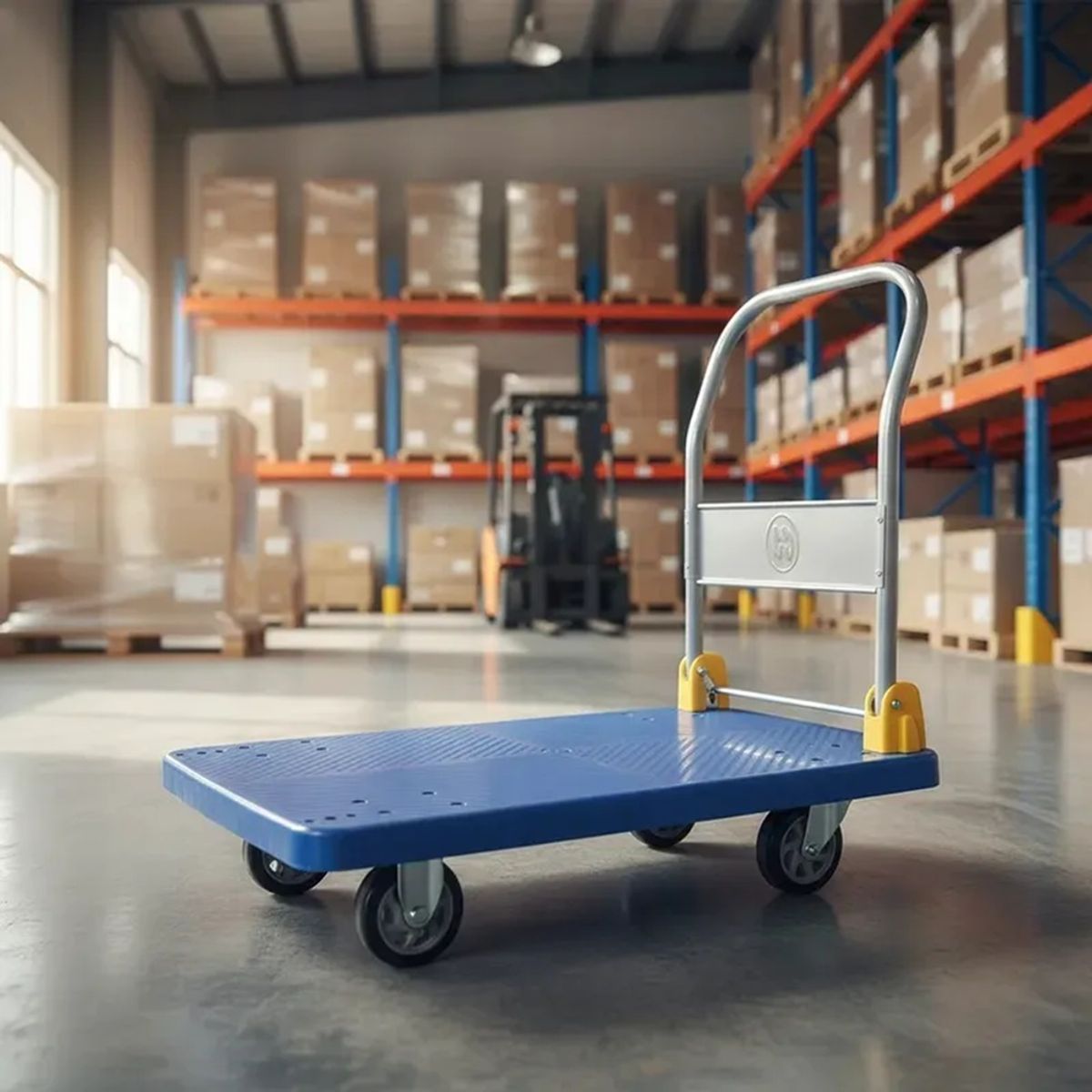 JPSYSTEMS - Carrito Plegable tipo plataforma para carga 400KG 60x90cm con 4 ruedas de goma base antideslizante