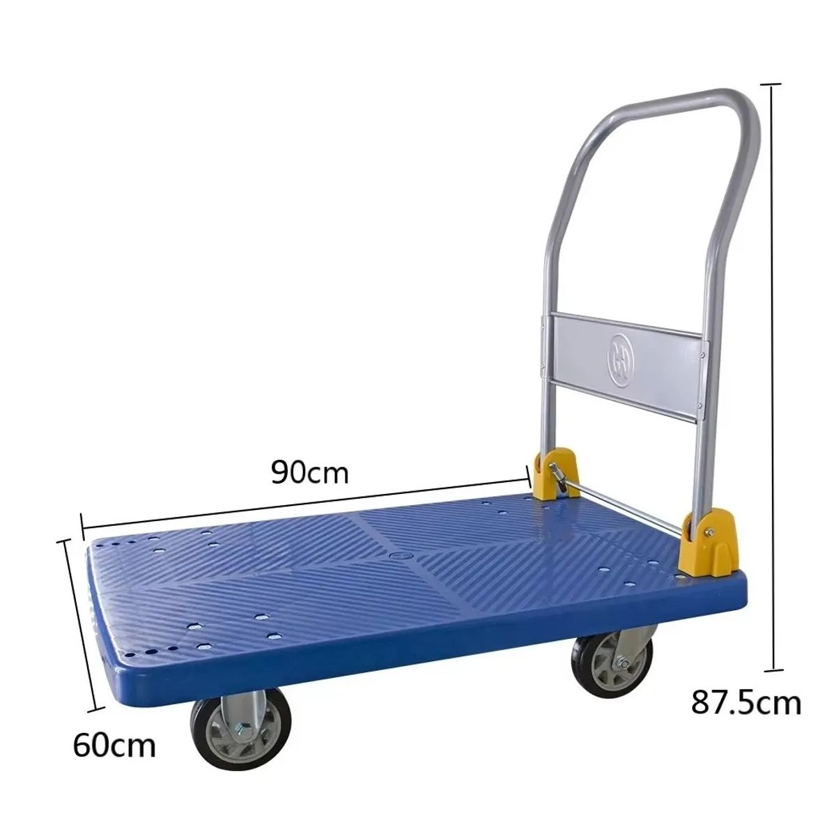 JPSYSTEMS - Carrito Plegable tipo plataforma para carga 400KG 60x90cm con 4 ruedas de goma base antideslizante