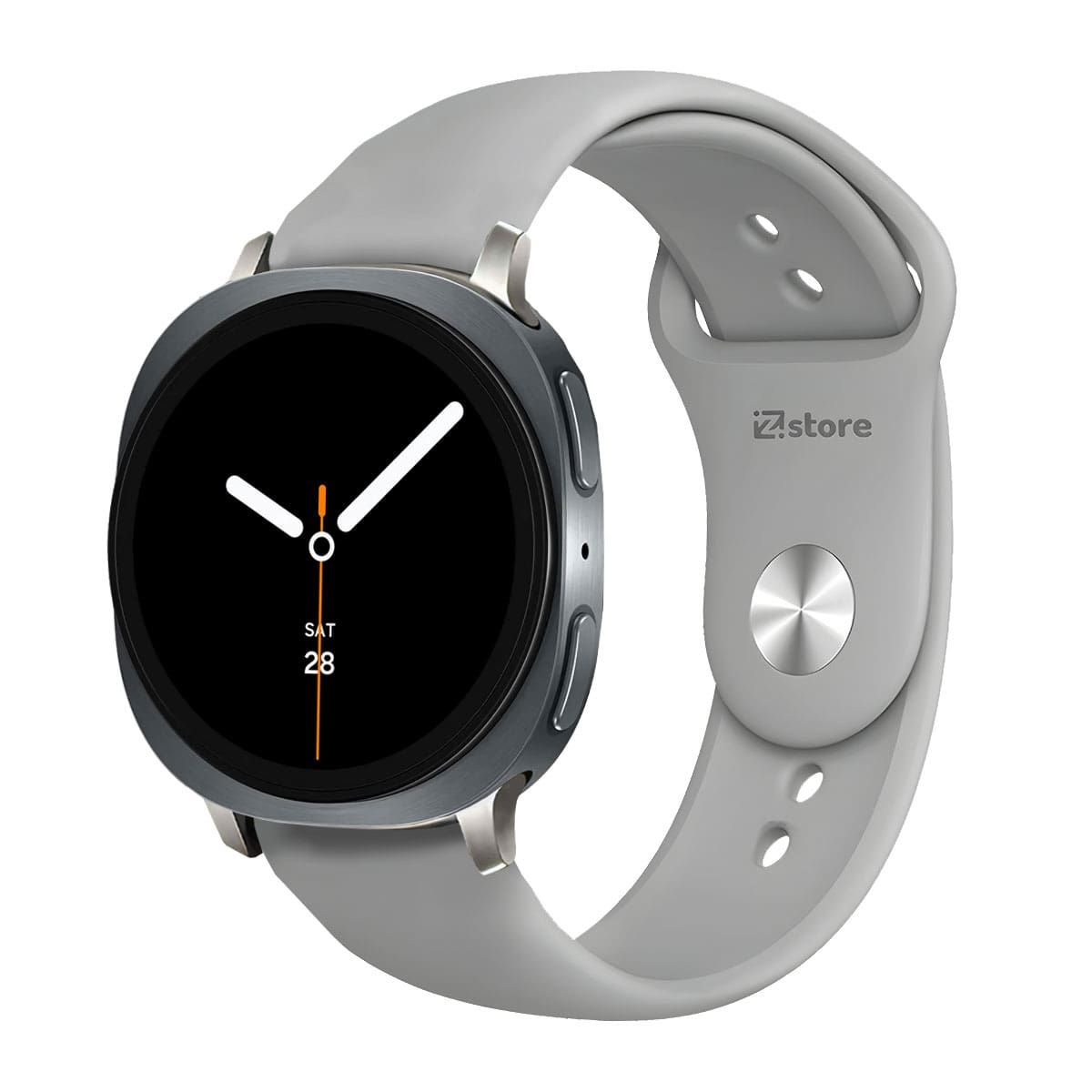 GENERICO - Correa de Silicona Para Samsung Galaxy Watch 8 - 8 Classic Broche Metálico Gris Starlight