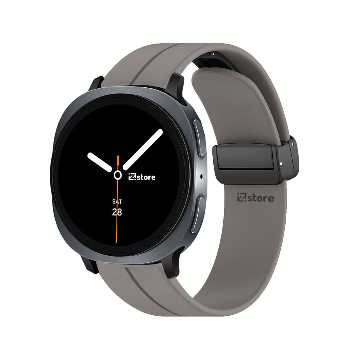 GENERICO - Correa de Silicona Para Samsung Galaxy Watch 8 - 8 Classic Broche Magnetico Gris Oscuro Black