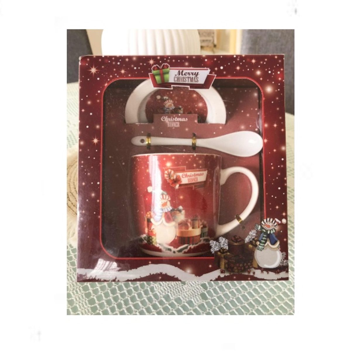 GENERICO - Taza Navideña con Plato y Cucharita