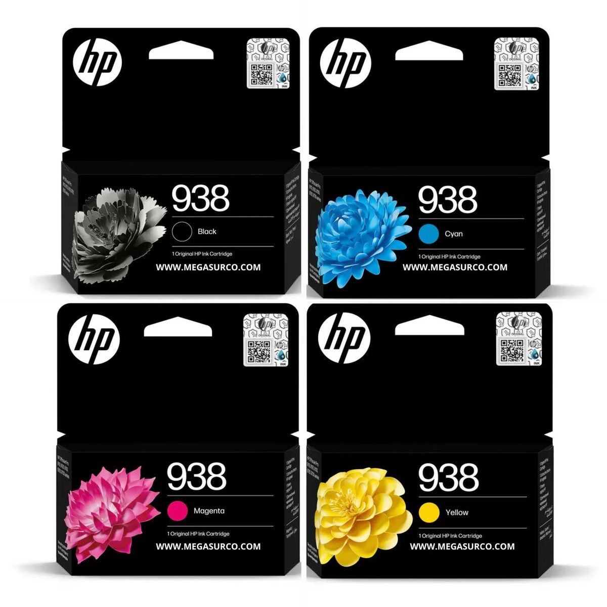 HP - Kit De 4 Cartuchos Hp 938 ORIGINAL para HP9730 9730