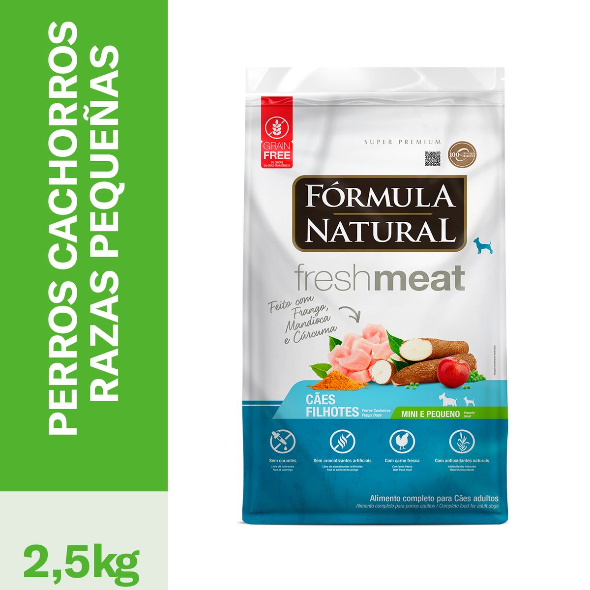 AGROVET - COMIDA PARA PERRO CACHORRO FORMULA NATURAL RAZA PEQUEÑA 2.5 KG