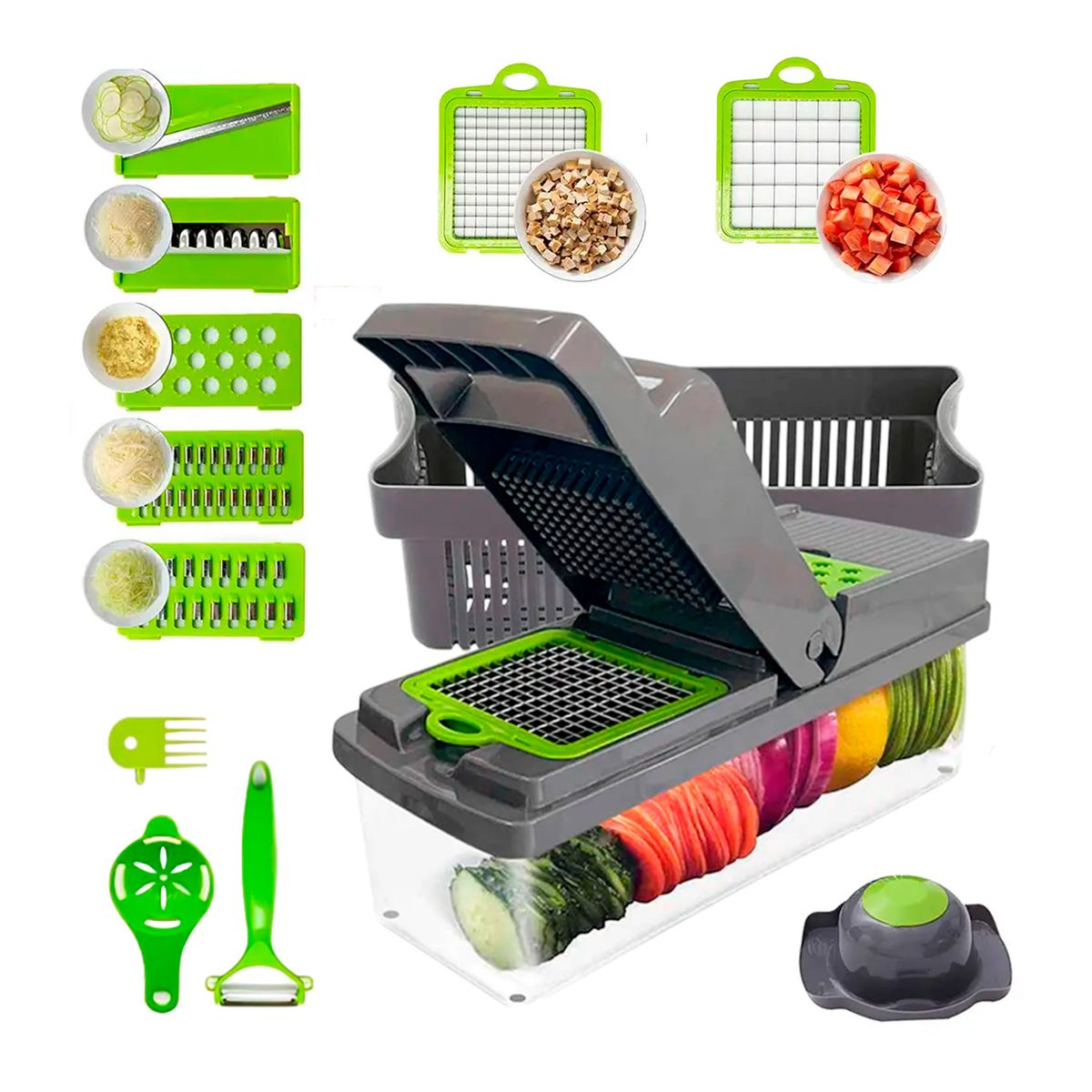 GENERICO - Cortador Picador Rallador De Alimentos Manual Fruta Verduras