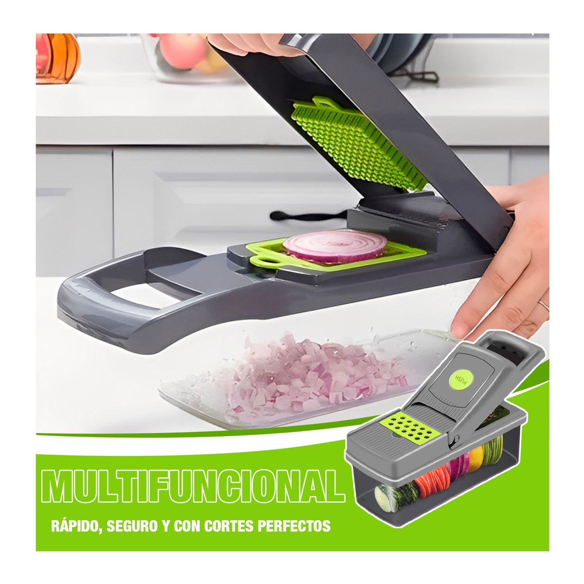 GENERICO - Cortador Picador Rallador De Alimentos Manual Fruta Verduras