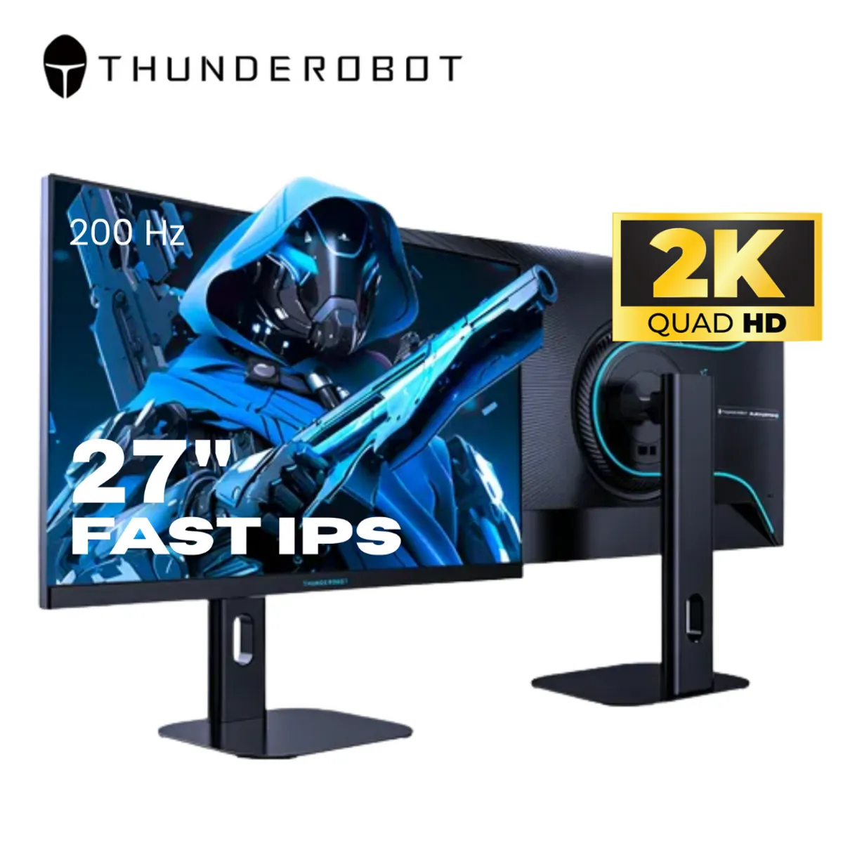 THUNDEROBOT - Monitor Gamer Thunderobot Blackwarrior 27 Pulgadas 2K QHD 200hz Fast IPS