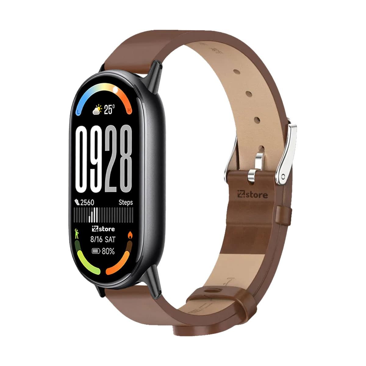 GENERICO - Correa de Cuero Para Xiaomi Mi Band 10 Marron