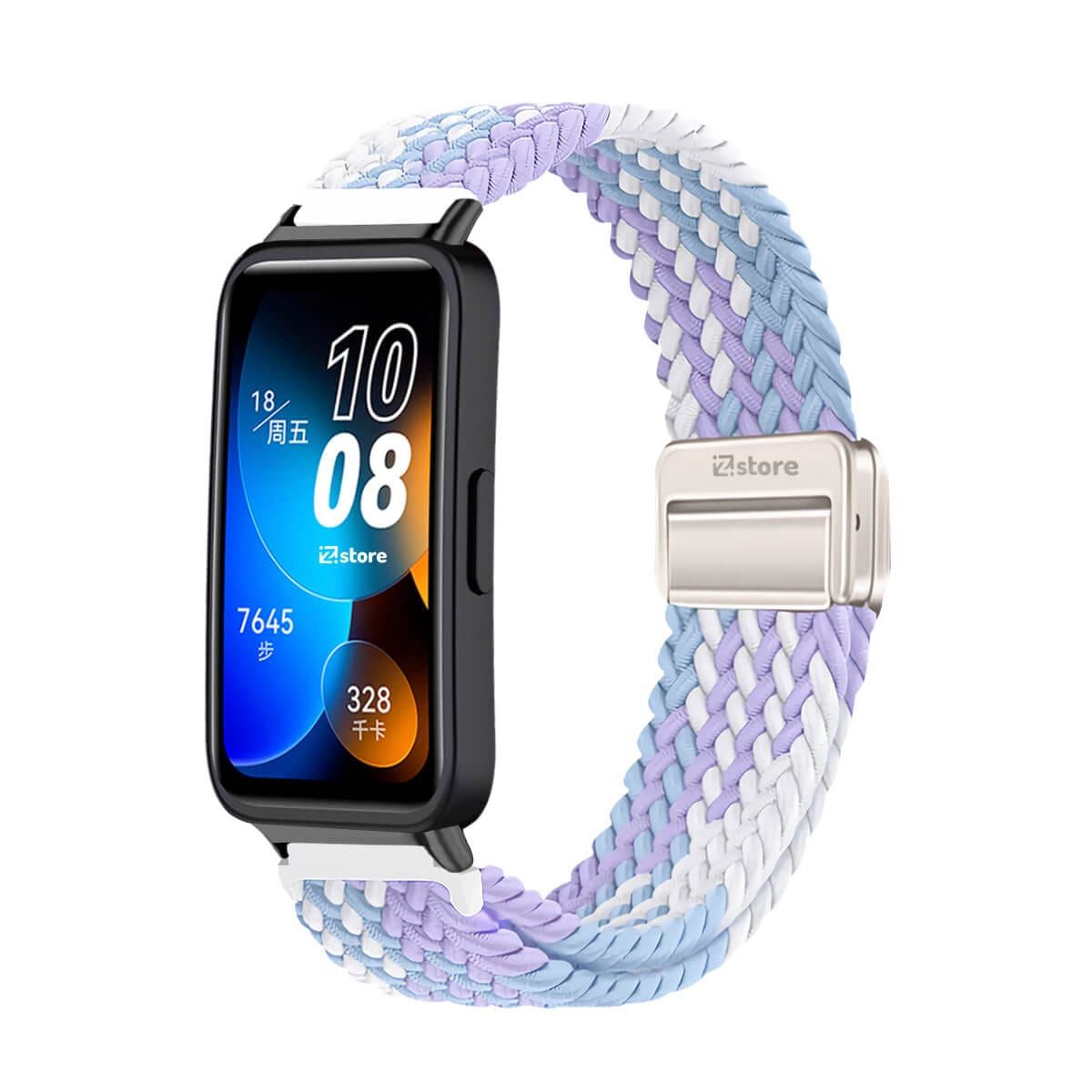 GENERICO - Correa de Nylon Para Huawei Band 8 Lila Tricolor