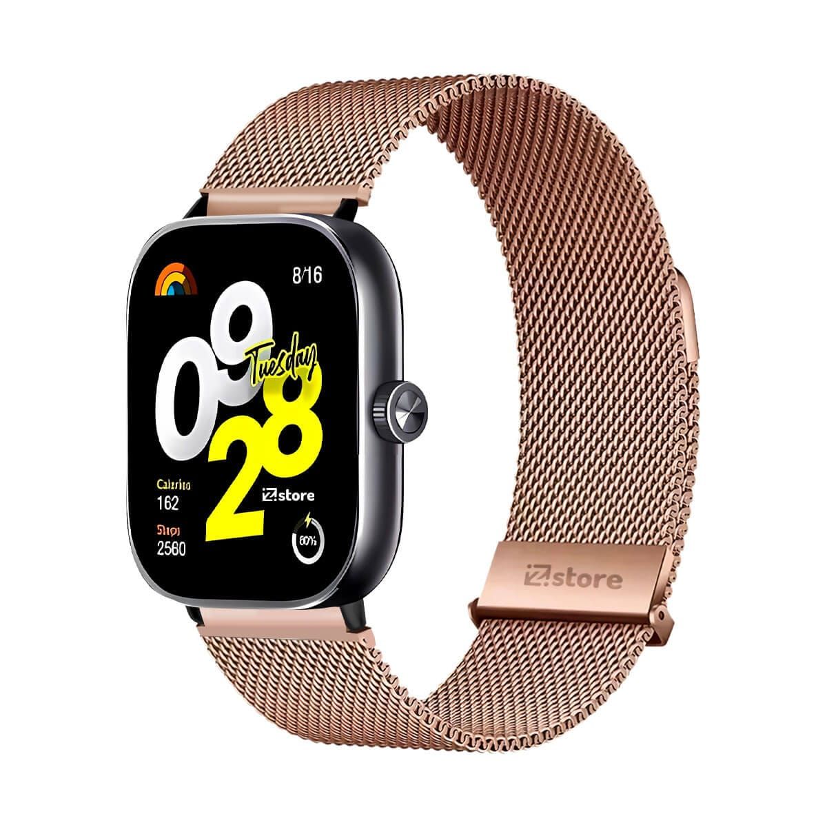 GENERICO - Correa de Metal Para Redmi Watch 4 Tipo Malla Magnética Gold Rose Black
