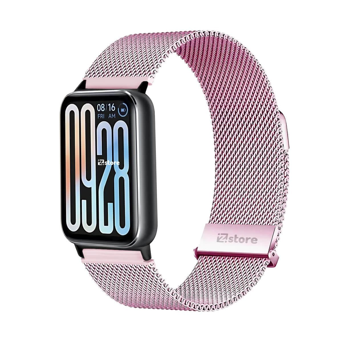 GENERICO - Correa de Metal Para Xiaomi Smartband 9 Pro Tipo Malla Magnética Pink Black
