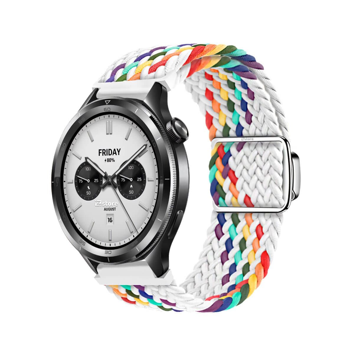 GENERICO - Correa de Nylon Para Xiaomi Watch S3-S4 Broche Magnético Multicolor Blanco