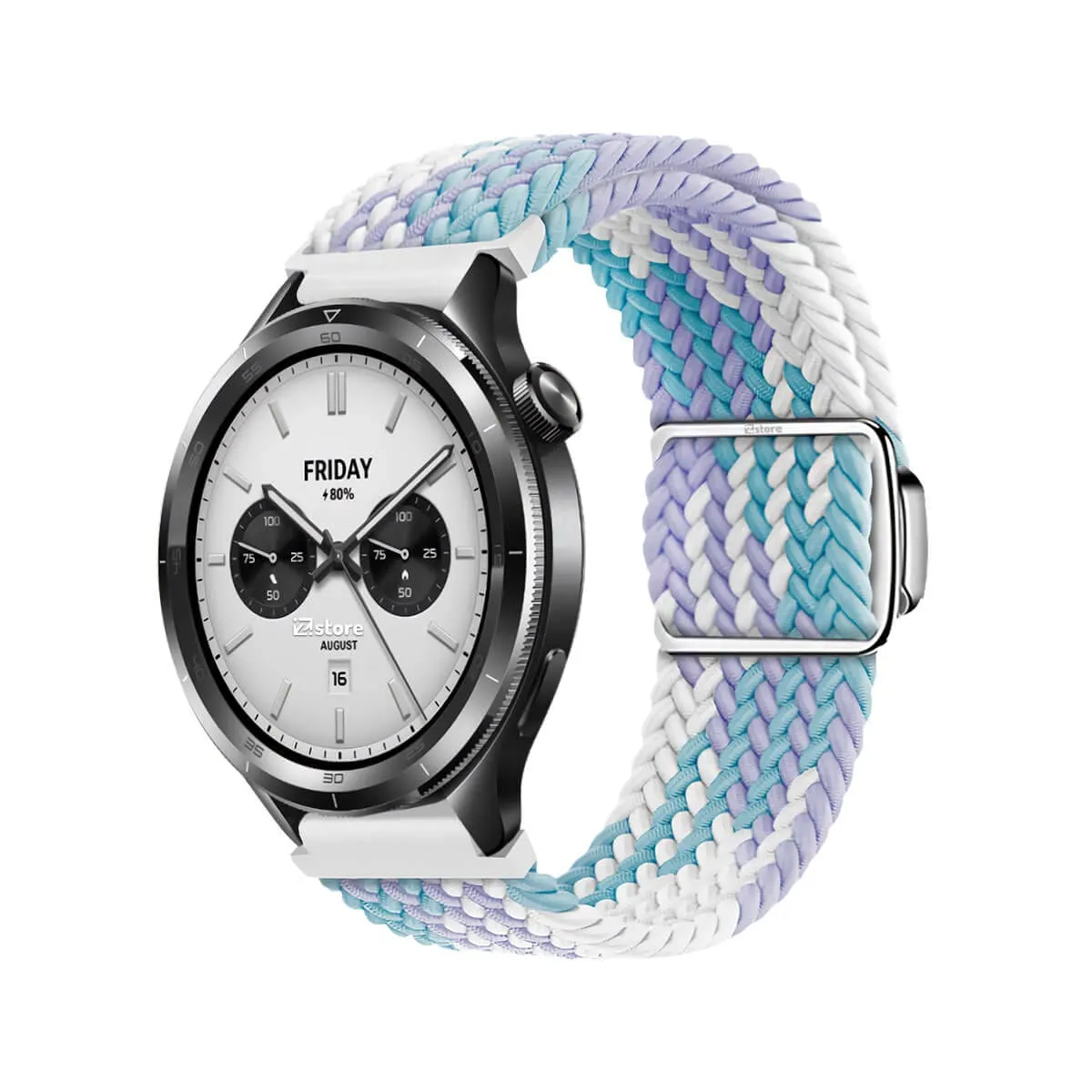 GENERICO - Correa de Nylon Para Xiaomi Watch S3-S4 Broche Magnético Tricolor Lila