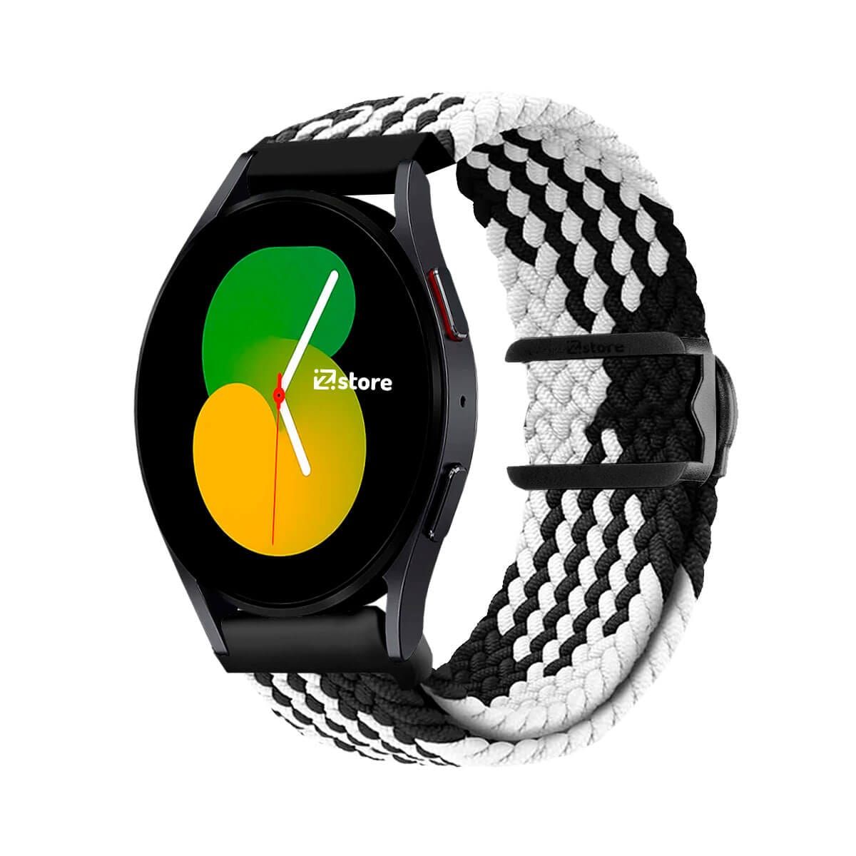 GENERICO - Correa de Nylon Para Samsung Galaxy Watch 5 con Broche PVC Negro Bicolor
