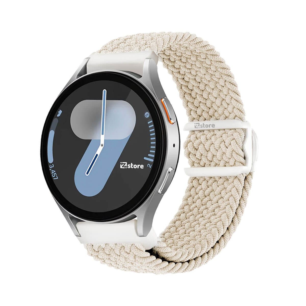 GENERICO - Correa de Nylon Para Samsung Galaxy Watch 7 con Broche PVC Crema