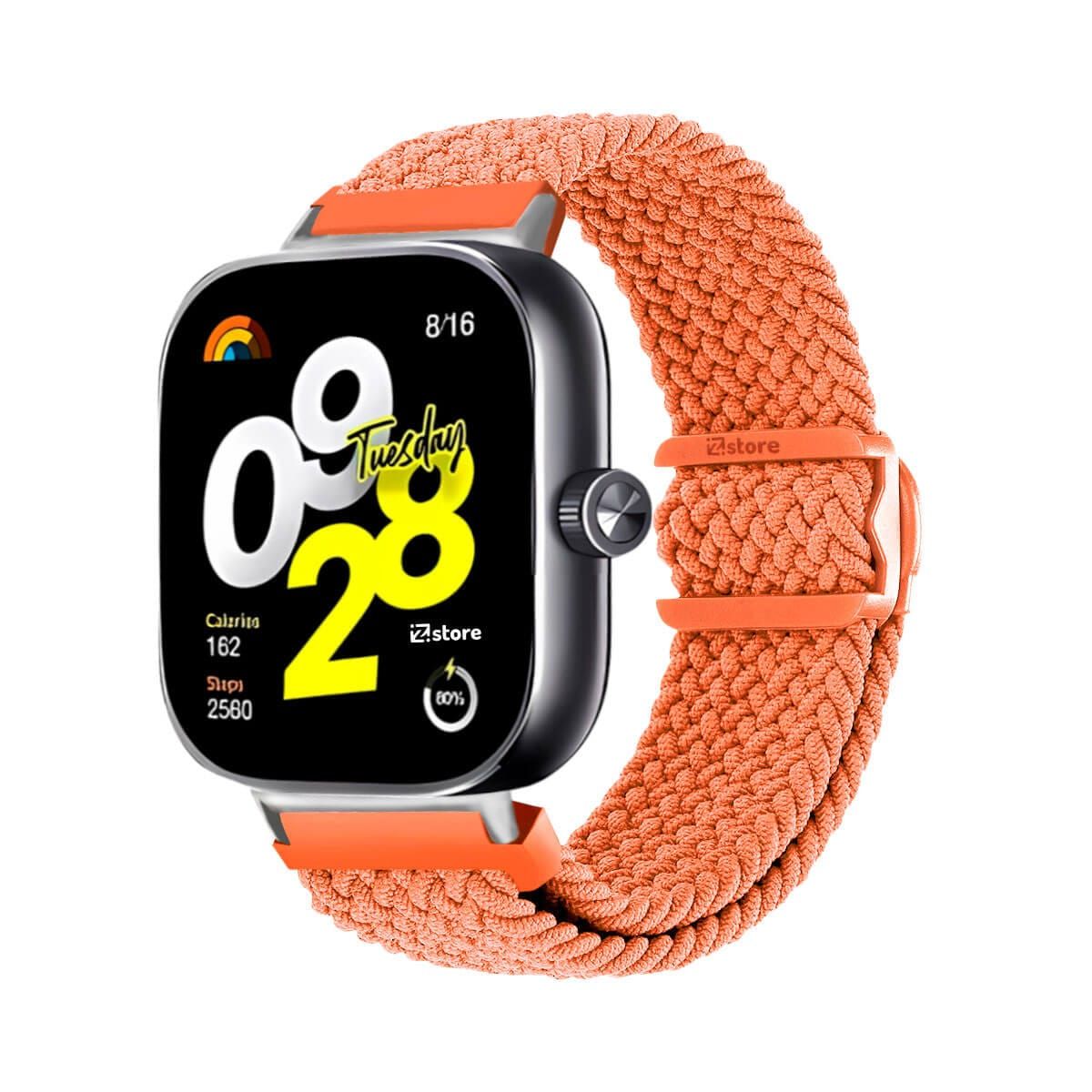 GENERICO - Correa de Nylon Para Redmi Watch 4 Broche PVC Naranja Silver