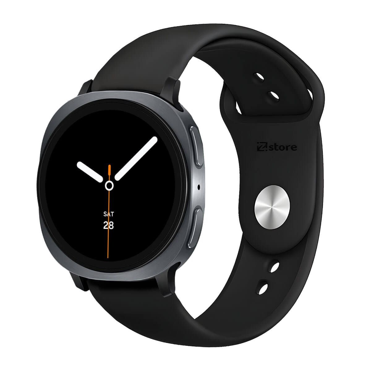 GENERICO - Correa de Silicona Para Samsung Galaxy Watch 8 - 8 Classic Broche Metálico Negro Black