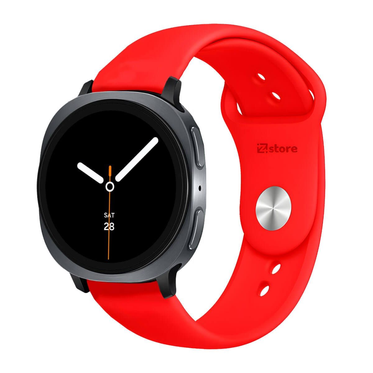 GENERICO - Correa de Silicona Para Samsung Galaxy Watch 8 - 8 Classic Broche Metálico Rojo Black