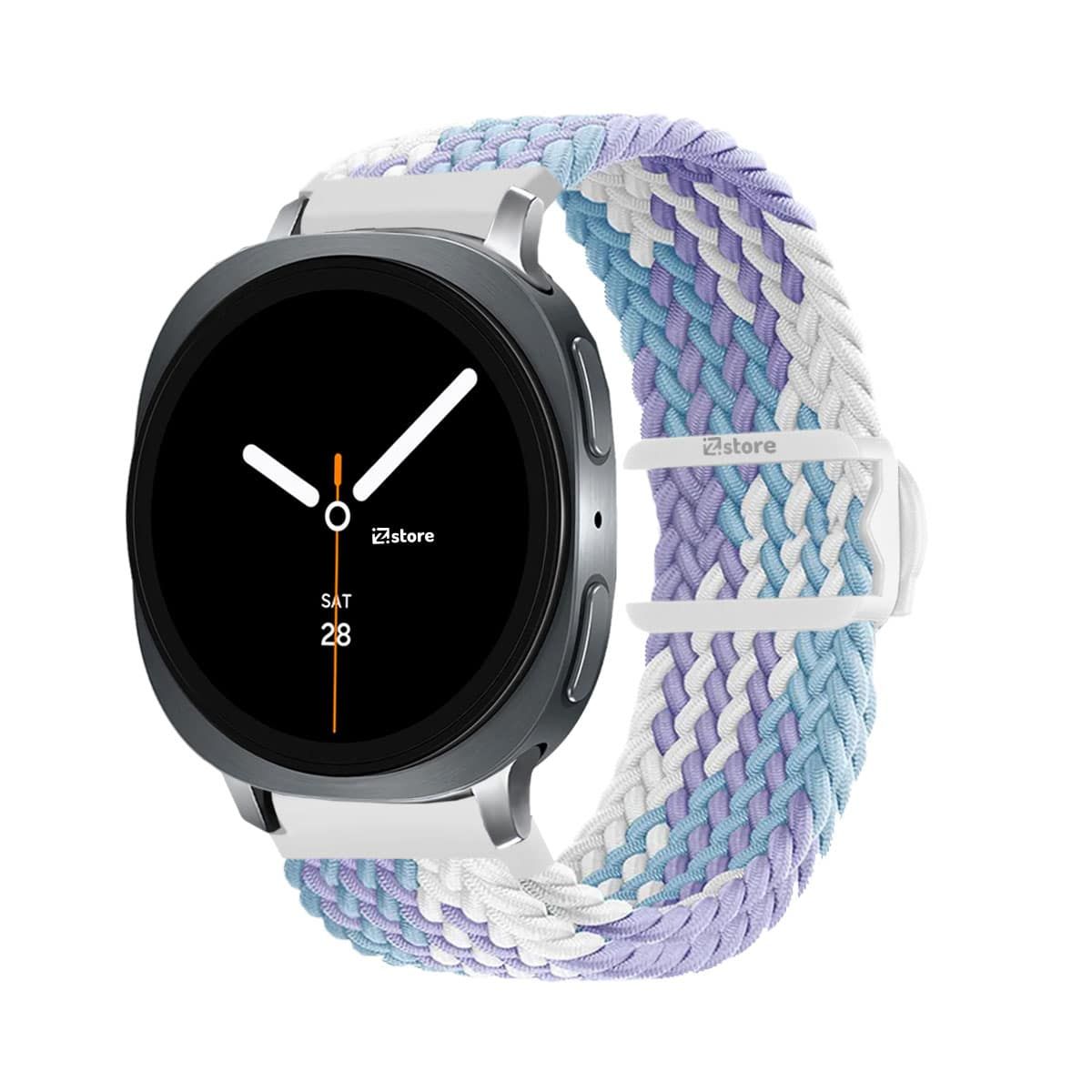 GENERICO - Correa de Nylon Para Samsung Galaxy Watch 8 - 8 Classic Broche PVC Lila Bicolor Silver