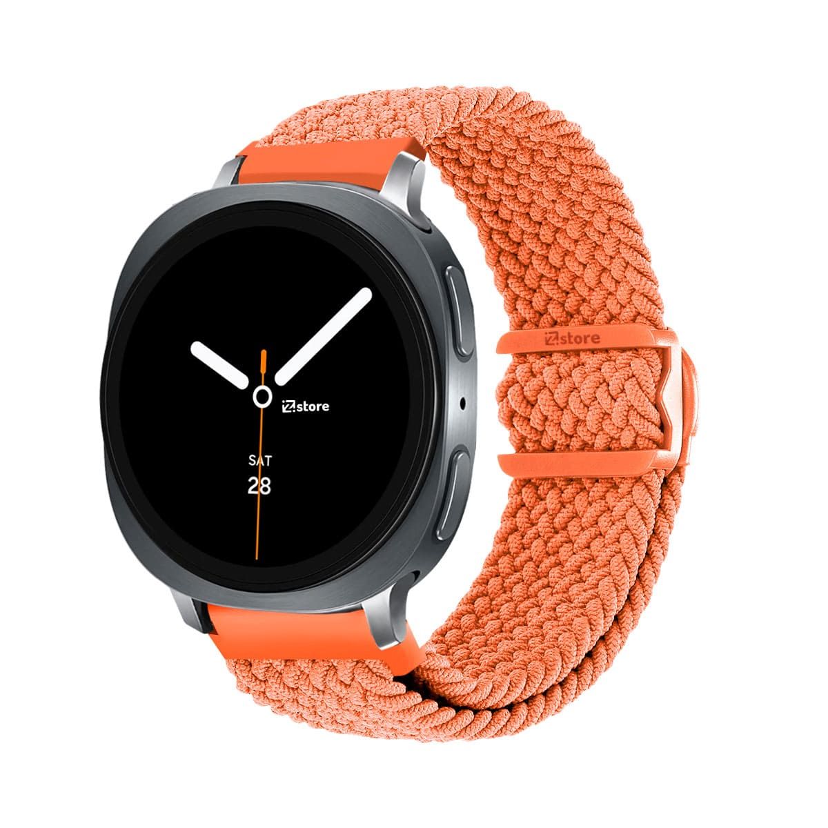 GENERICO - Correa de Nylon Para Samsung Galaxy Watch 8 - 8 Classic Broche PVC Naranja Silver