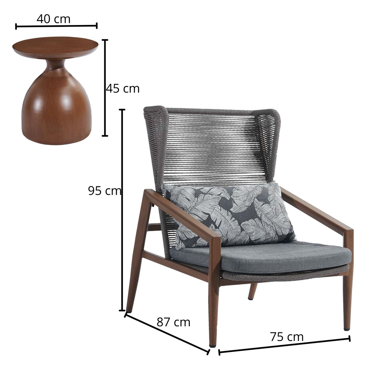 GENERICO - Juego De Balcón Terraza Mykonos 1-1 Cuerpos Con Mesa de Centro