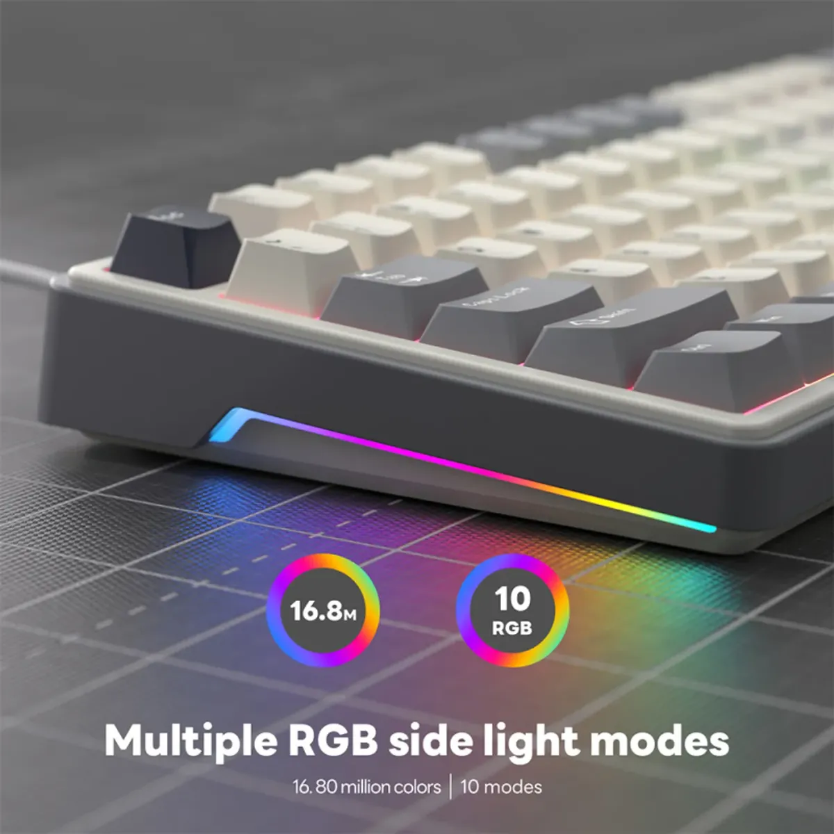 ROYAL KLUDGE - Teclado Mecánico Español RK Royal Kludge R87PRO Creamy Switch