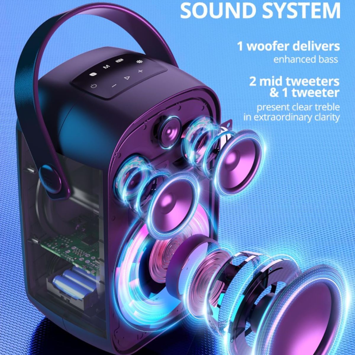 TRONSMART - Tronsmart-Altavoz Bluetooth Halo 100 dispositivo portátil de 60W