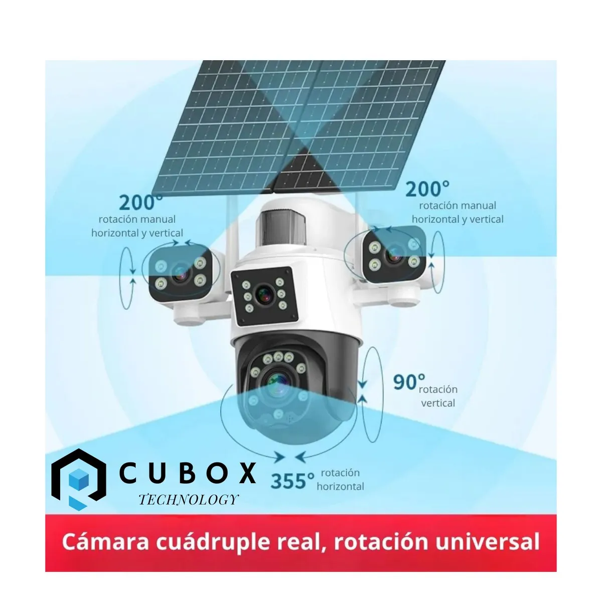 OEM - CAMARA DE 4 LENTES CON DOBLE PANEL Y CHIP 4G DE 12 MPX
