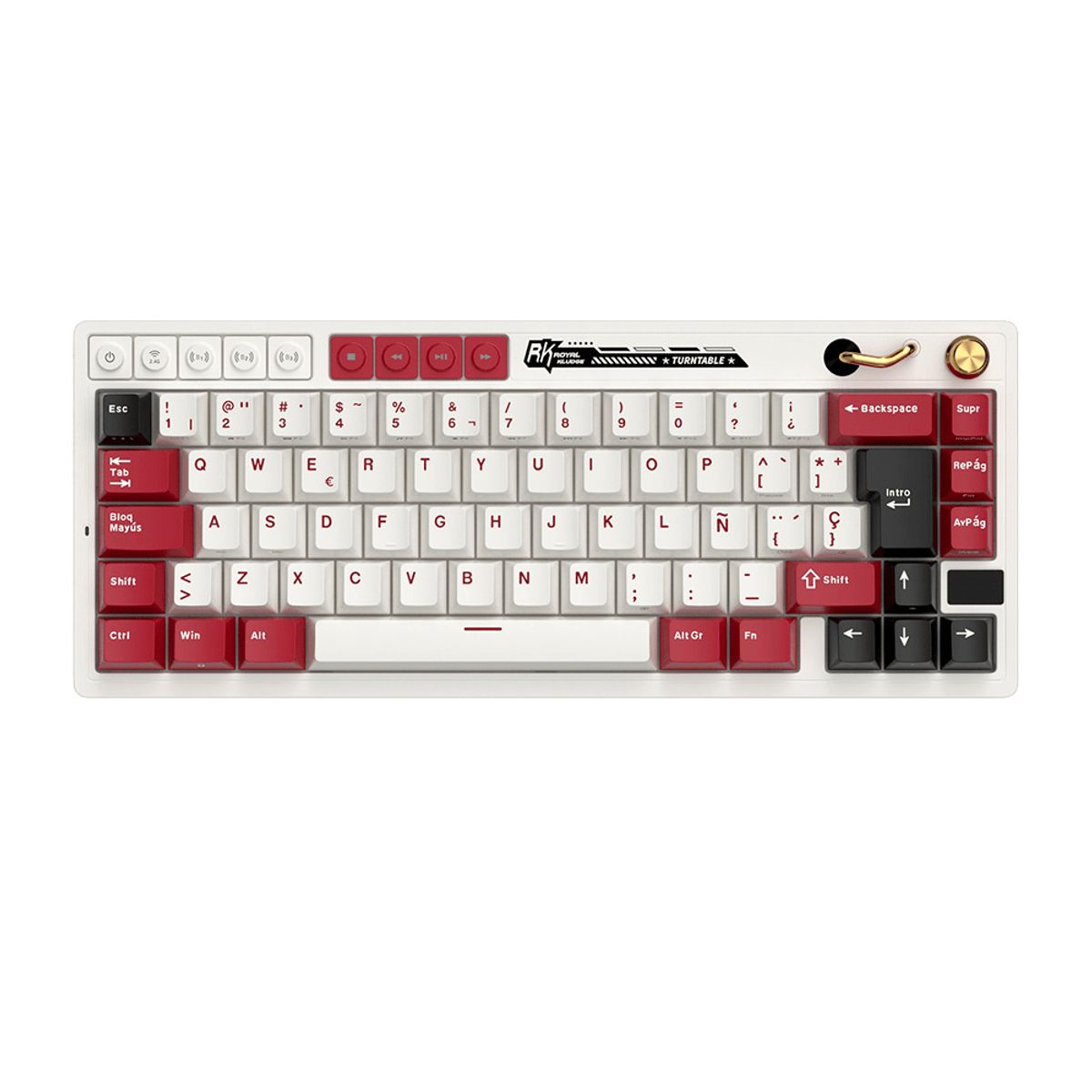 ROYAL KLUDGE - Teclado Royal Kludge RK M65 Inalambrico FAMICOM - CREAMY SWITCH