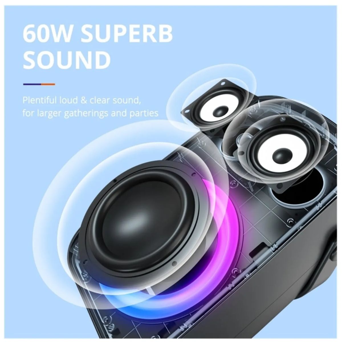 Tronsmart - Parlante Tronsmart Halo 110 60W Portable Party Speaker con 1 microfono