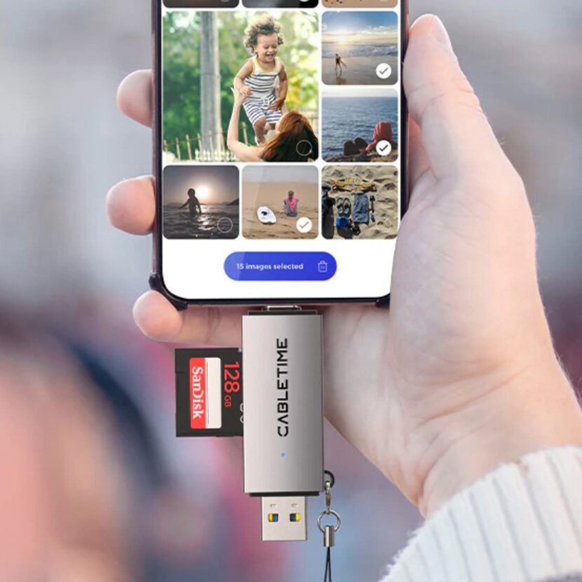 GENERICO - Lector de Tarjeta CABLETIME CD40G USB-C y USB-A a SD 2 en 1