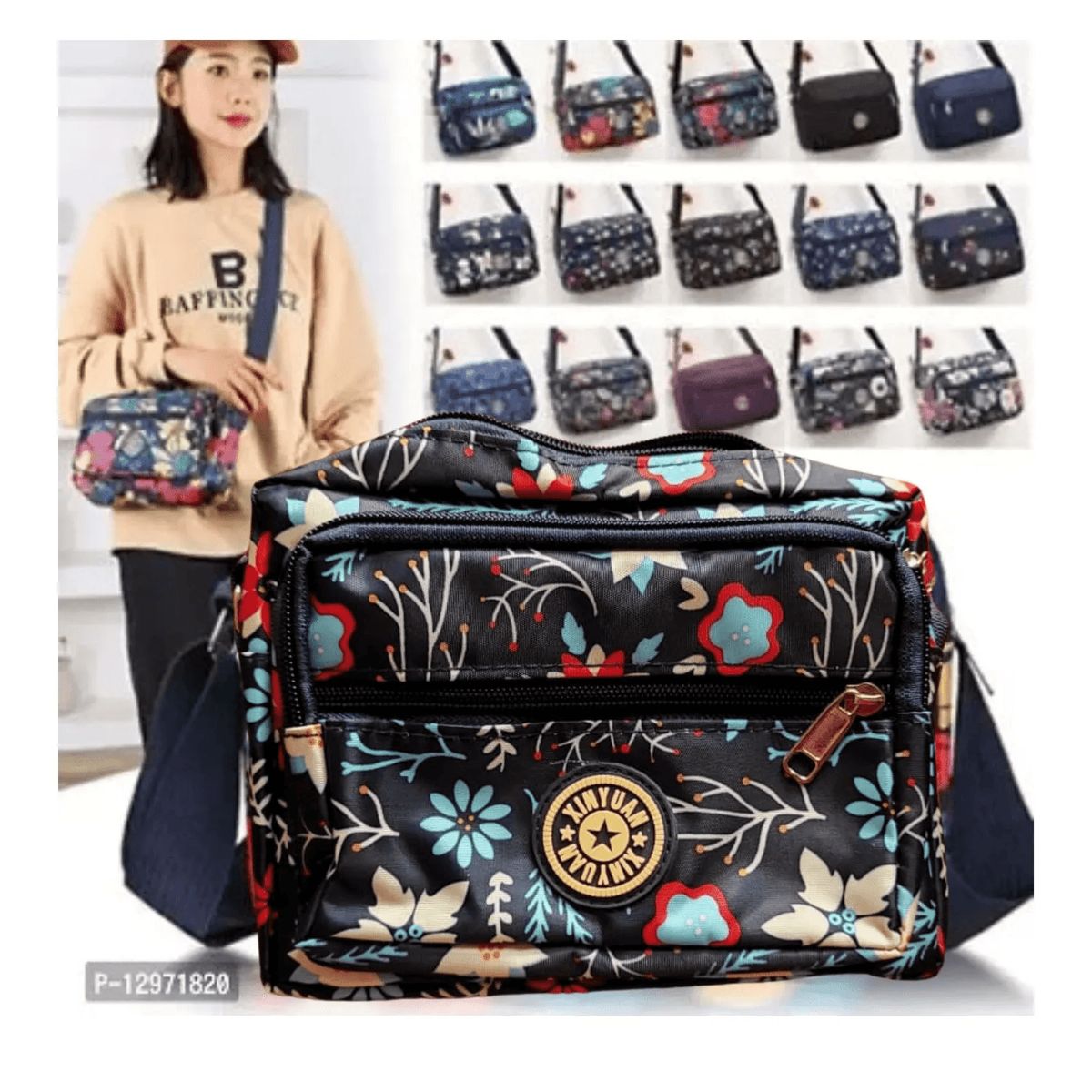 GENERICO - Set 03 unid Morral con Diseños de Nylon  variados