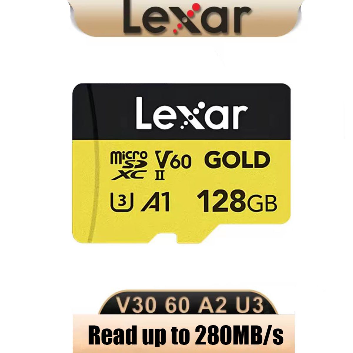 LEXAR - Memoria microsd lexar profesional gold 1800x, 128 gb, 280mb/s