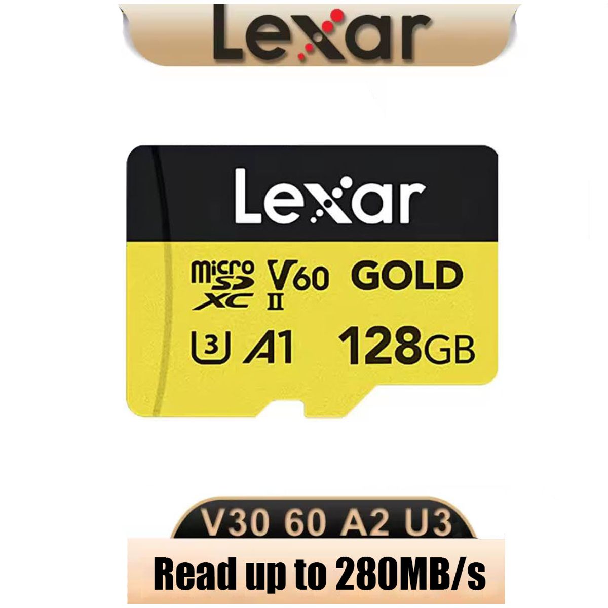 LEXAR - Memoria microsd lexar profesional gold 1800x, 128 gb, 280mb/s