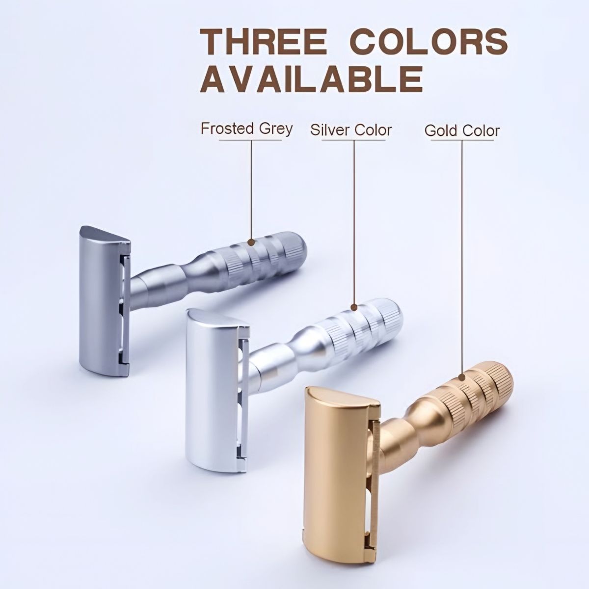 GENERICO - Afeitadora doble filo de aluminio con Brocha Barbera y Repuestos