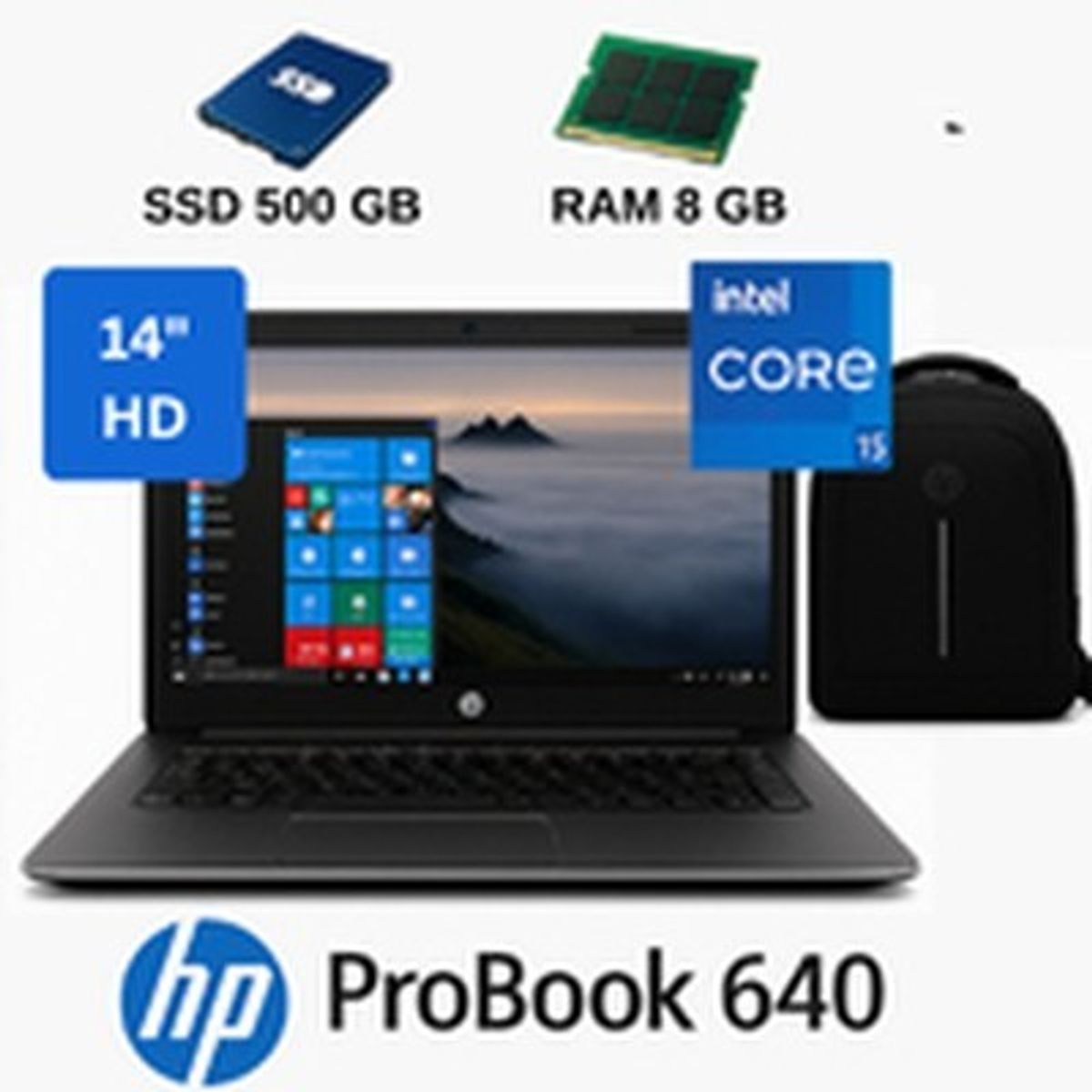 HP - HP ProBook 640 Intel Core I5, 8GB RAM  SSD de 500GB+ Mochila