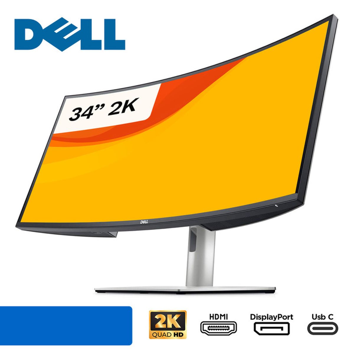 DELL - Monitor DELL Curvo UltraSharp U3421WE de 34WQHD 2K IPSsRGB 99%HDMIDPUSB-C RJ-45Pivoteable Silver