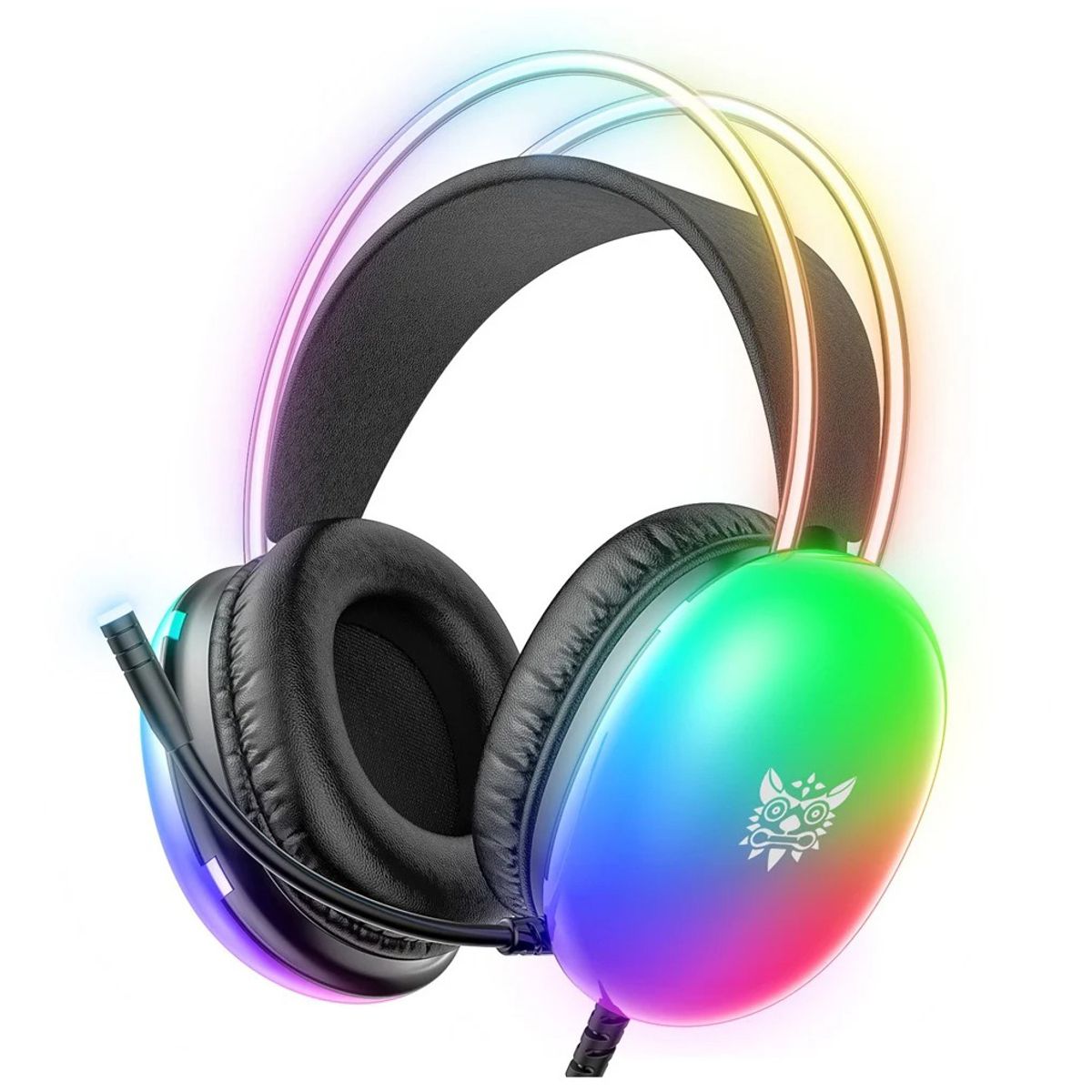 GENERICO - Audífonos Gamer De Vincha Con Bluetooth Luz RGB color Negro