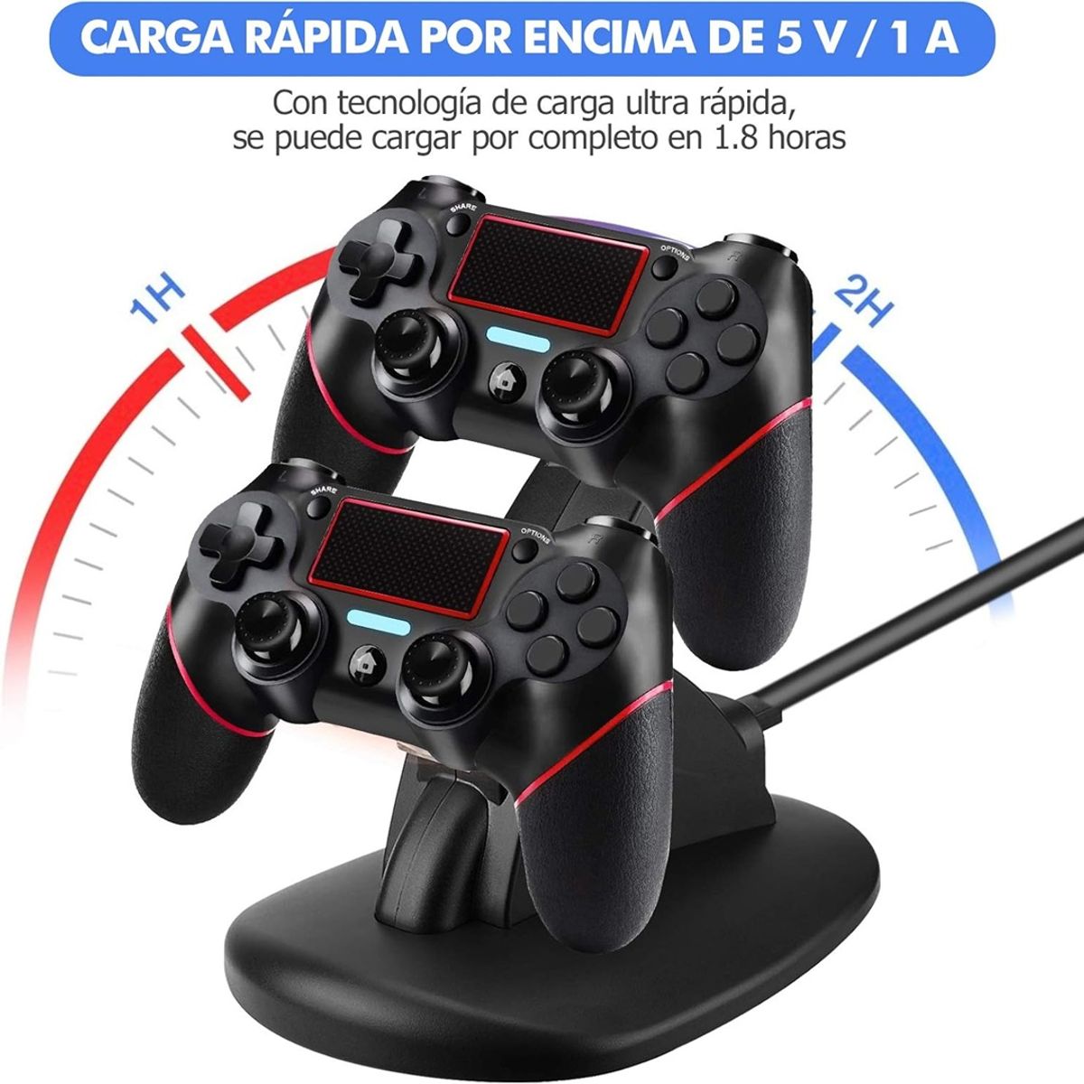 GENERICO - Cargador de Mandos PS4 PRO SLIM PlayStation Dualshock 4 Charger