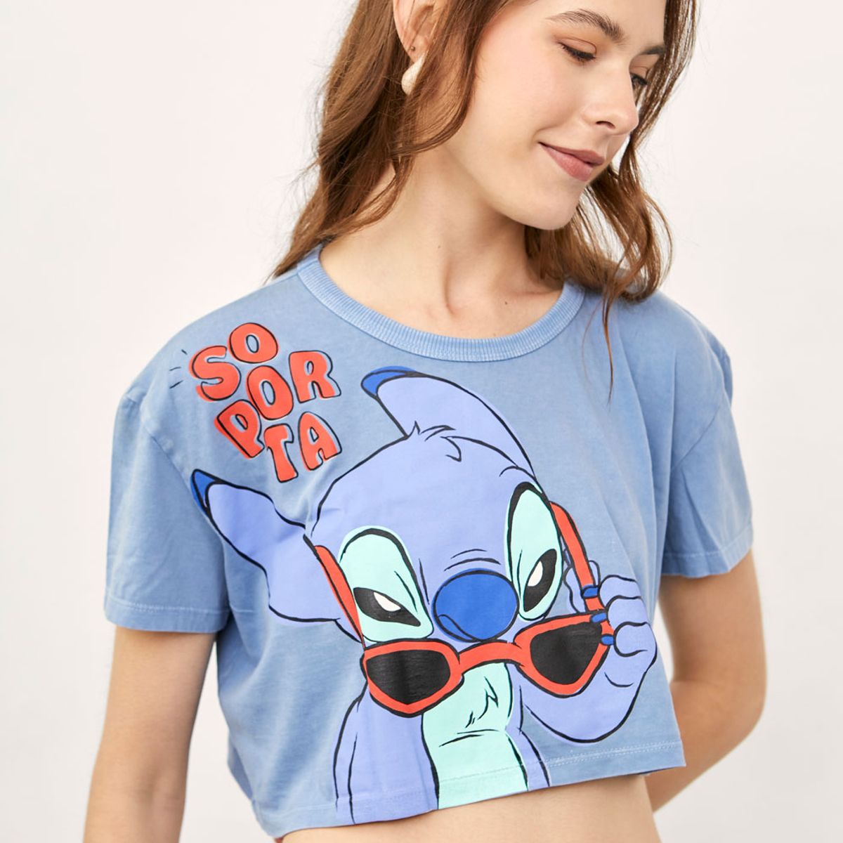 DISNEY CLASICOS - Crop Top Stitch Mujer
