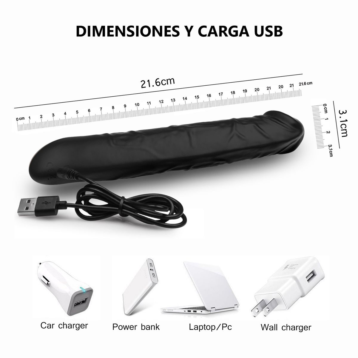 GENERICO - Dildo Vibrador Premium Terry Silicona 10 Modos USB Consolador